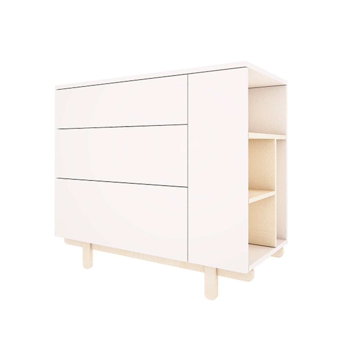 Lit évolutif 70x140 et commode 3 tiroirs Wood Luck Romy - Blanc - vue 7
