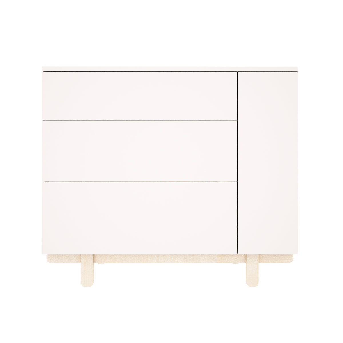 Commode 3 tiroirs Wood Luck Romy - Blanc - vue 2