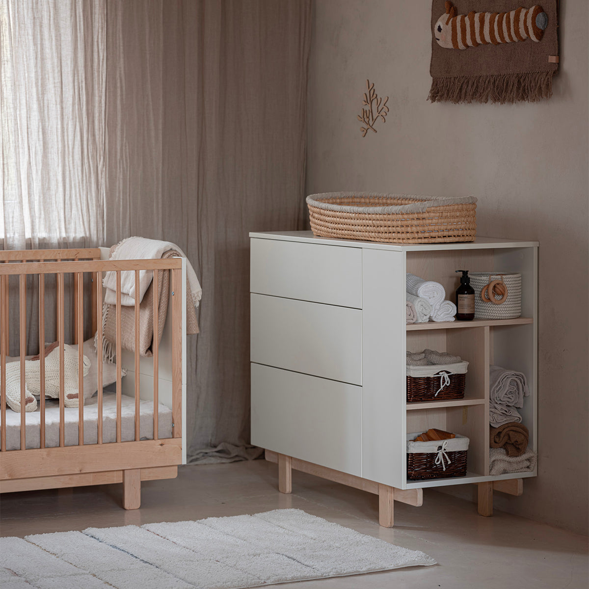 Commode 3 tiroirs Wood Luck Romy - Blanc - vue 5