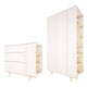 Commode 3 tiroirs et armoire 2 portes Wood Luck Romy - Blanc