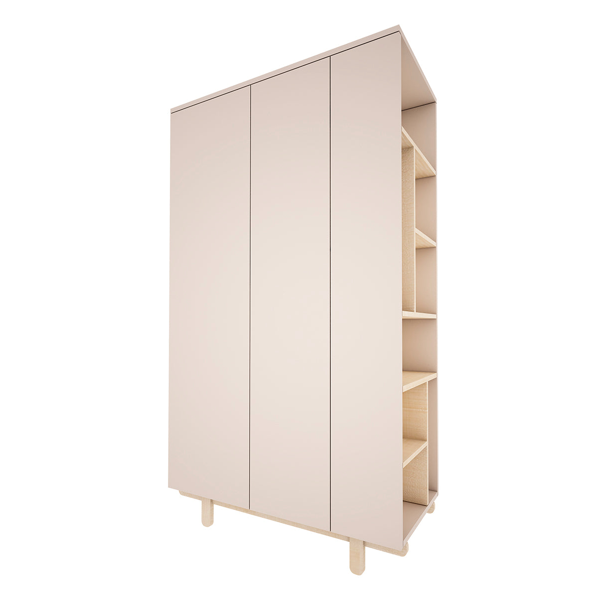 Chambre complète lit évolutif 70x140 commode à langer et armoire 2 portes Wood Luck Romy - Cachemire - vue 4
