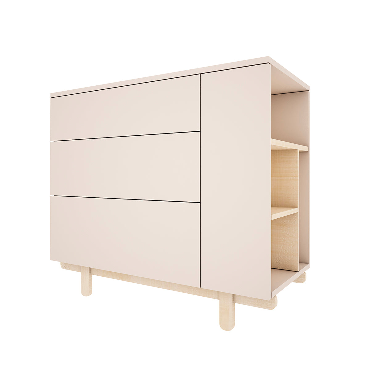 Lit évolutif 70x140 et commode 3 tiroirs Wood Luck Romy - Cachemire - vue 6