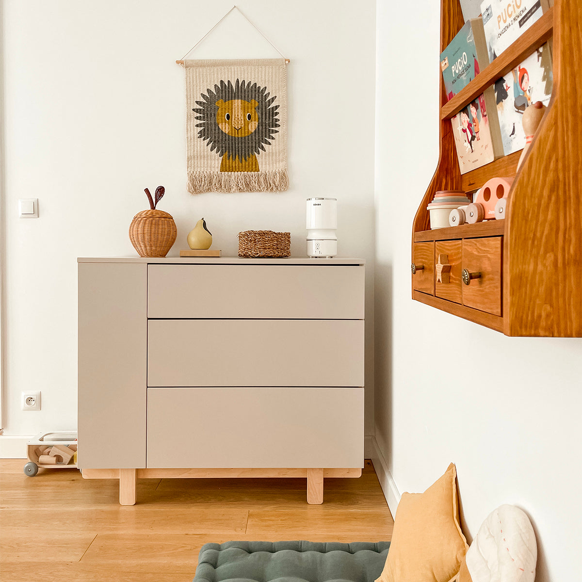 Commode 3 tiroirs Wood Luck Romy - Cachemire - vue 3