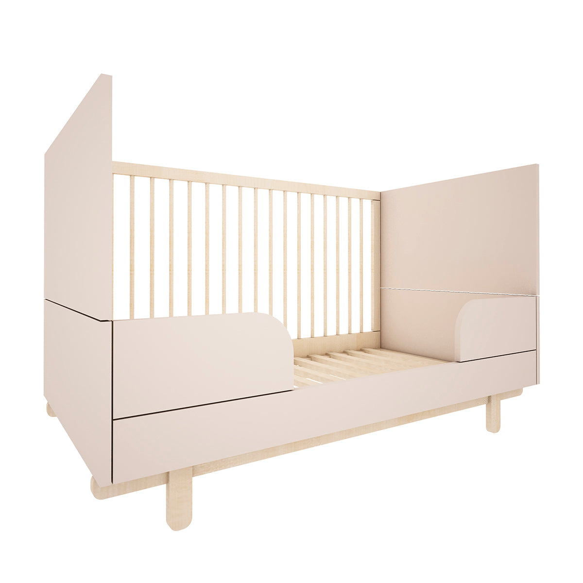 Lit évolutif 70x140 et commode 3 tiroirs Wood Luck Romy - Cachemire - vue 4