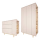 Commode 3 tiroirs et armoire 2 portes Wood Luck Romy - Cachemire