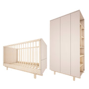 Lit évolutif 70x140 et armoire 2 portes Wood Luck Romy - Cachemire