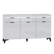 Buffet 3 portes 3 tiroirs LED inclus Ruben Blanc
