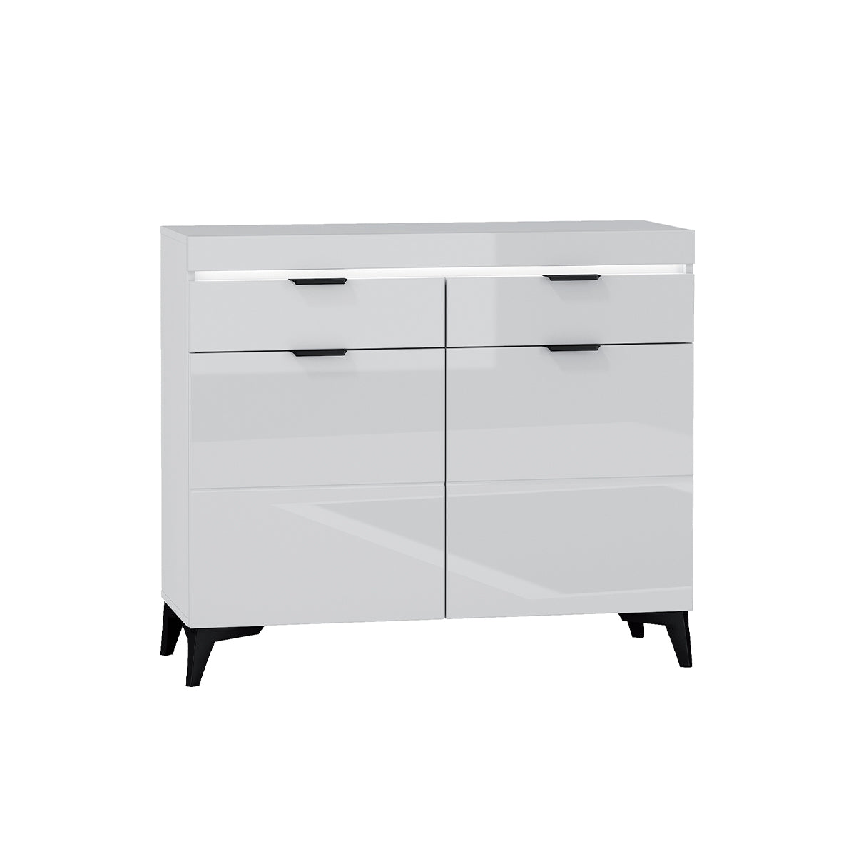 Buffet 2 portes 2 tiroirs LED inclus Ruben Blanc