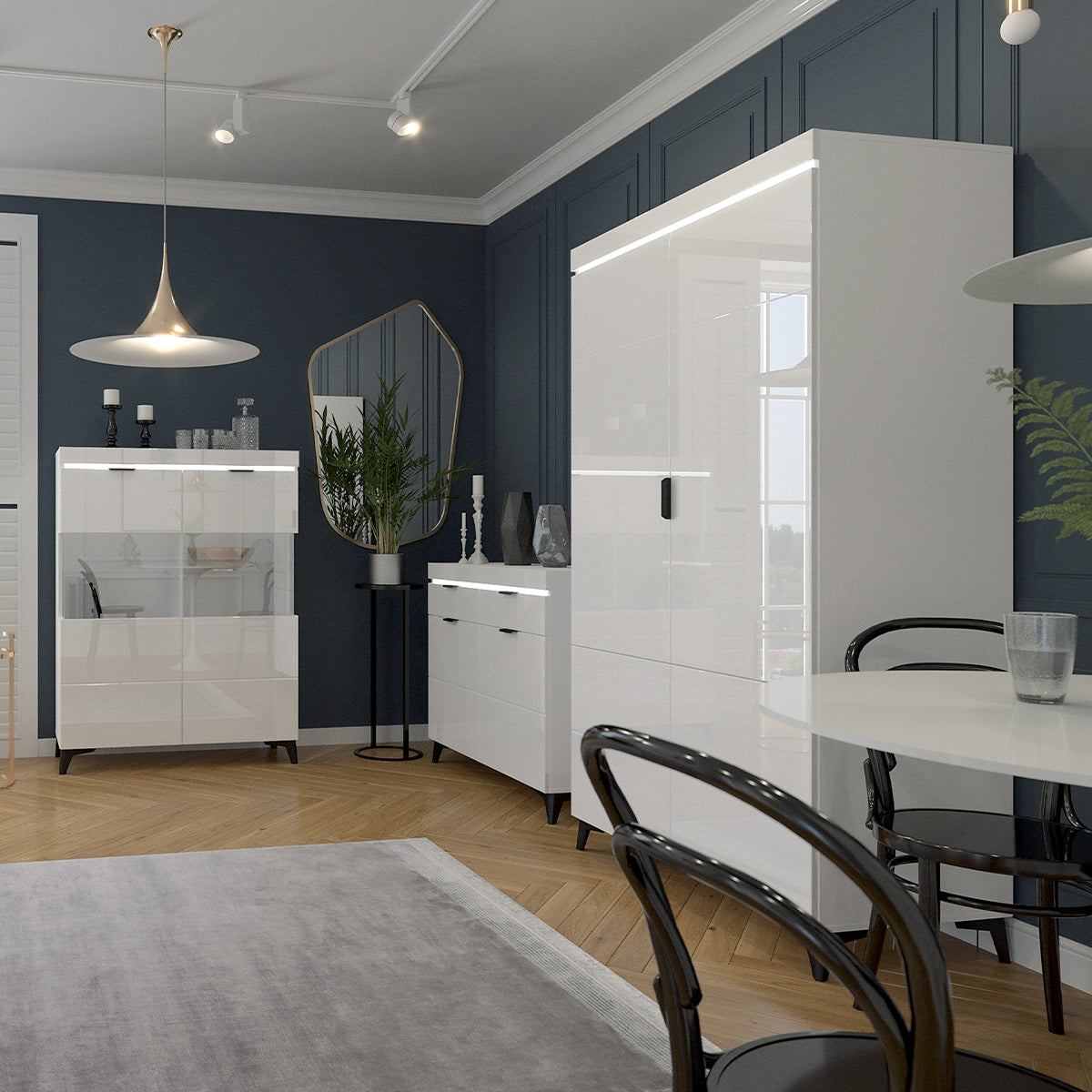 Armoire 2 portes LED inclus Ruben Blanc - vue 2