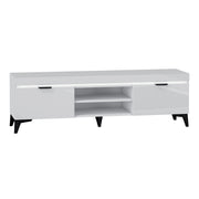 Meuble TV 2 portes 157 cm LED inclus Ruben Blanc