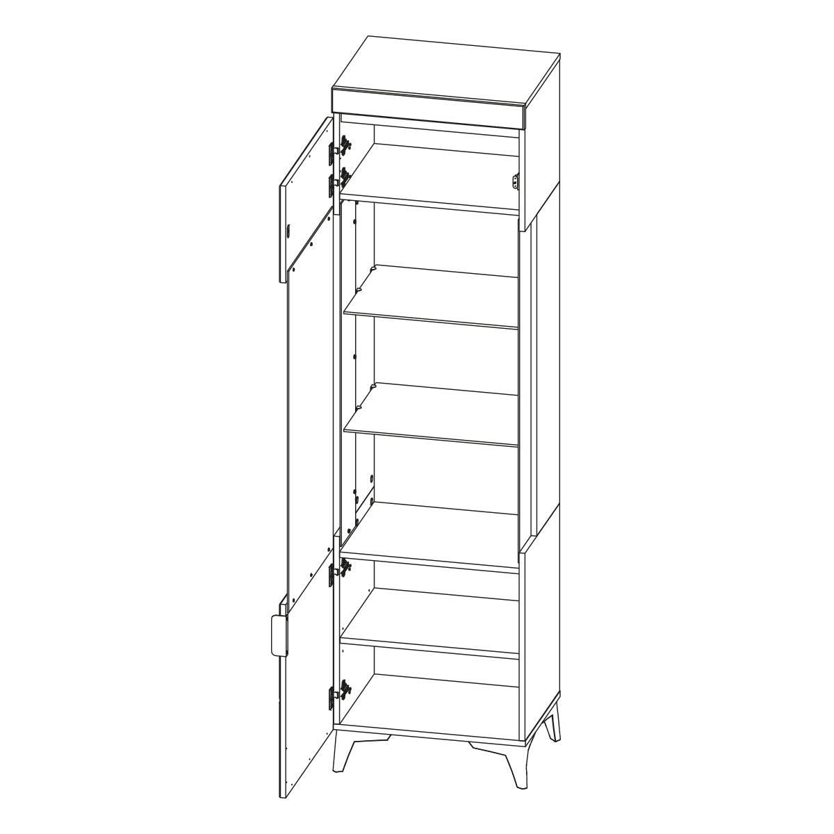 Vitrine 1 porte LED inclus Ruben Bois - vue 4