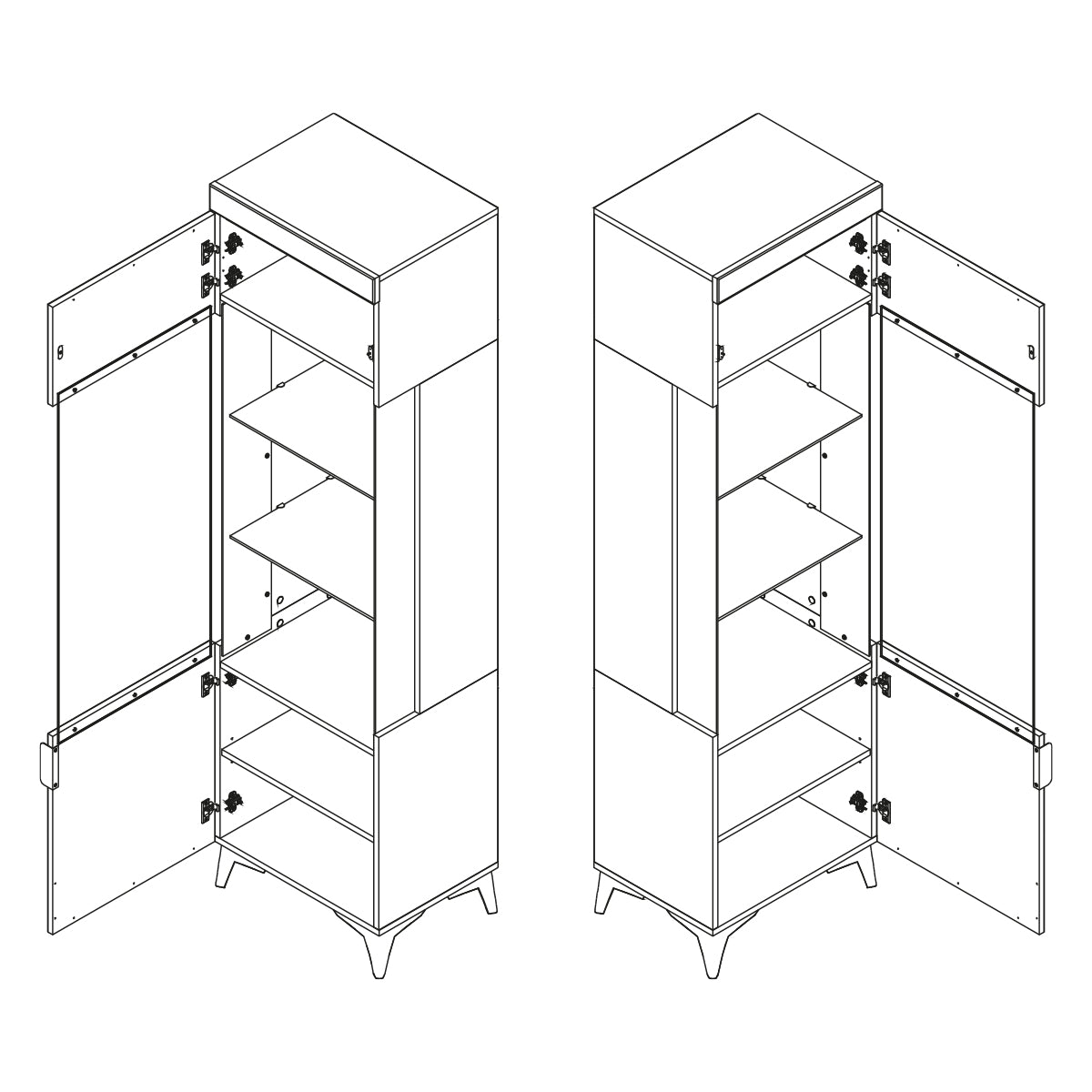 Vitrine 1 porte LED inclus Ruben Bois - vue 5