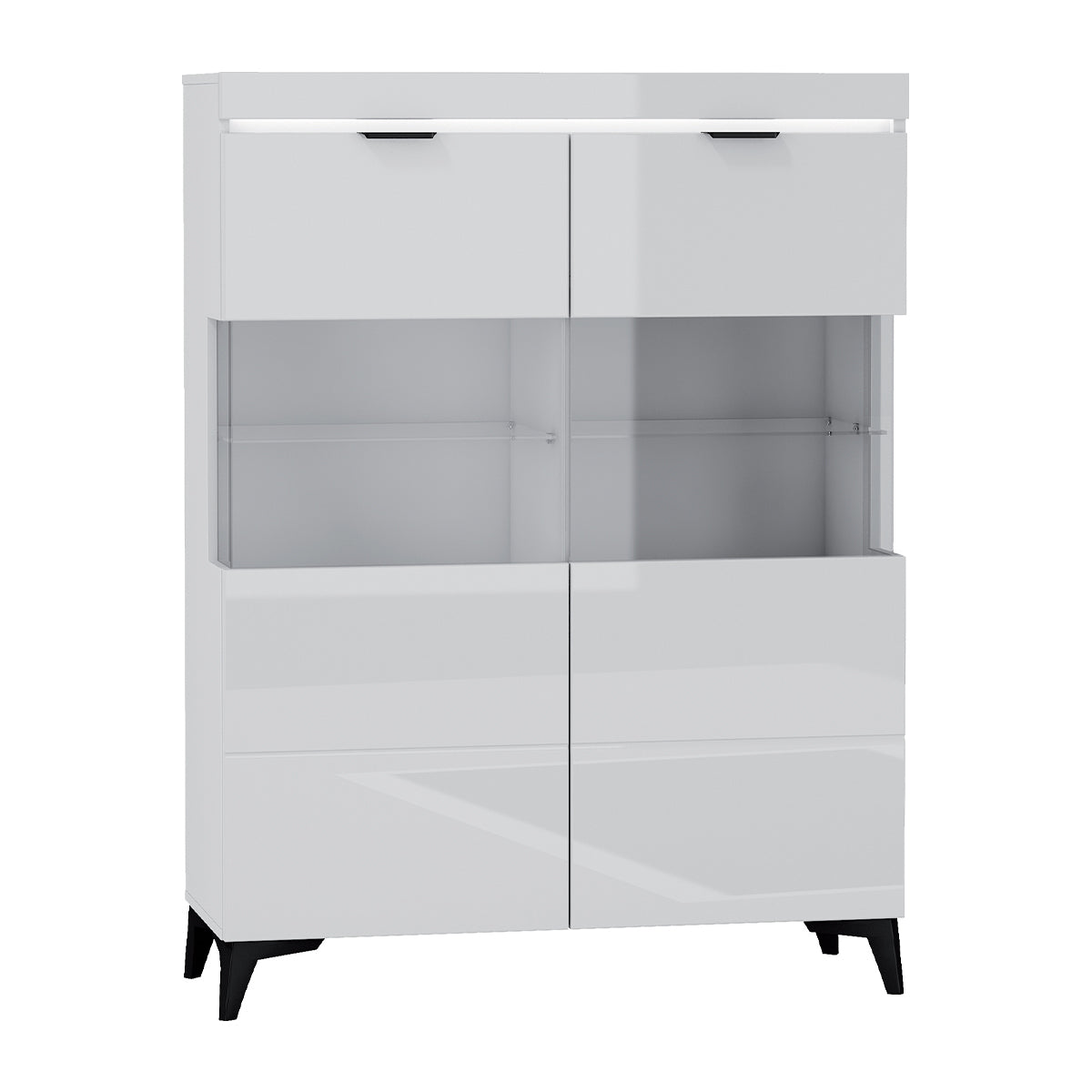 Vaisselier 2 portes LED inclus Ruben Blanc