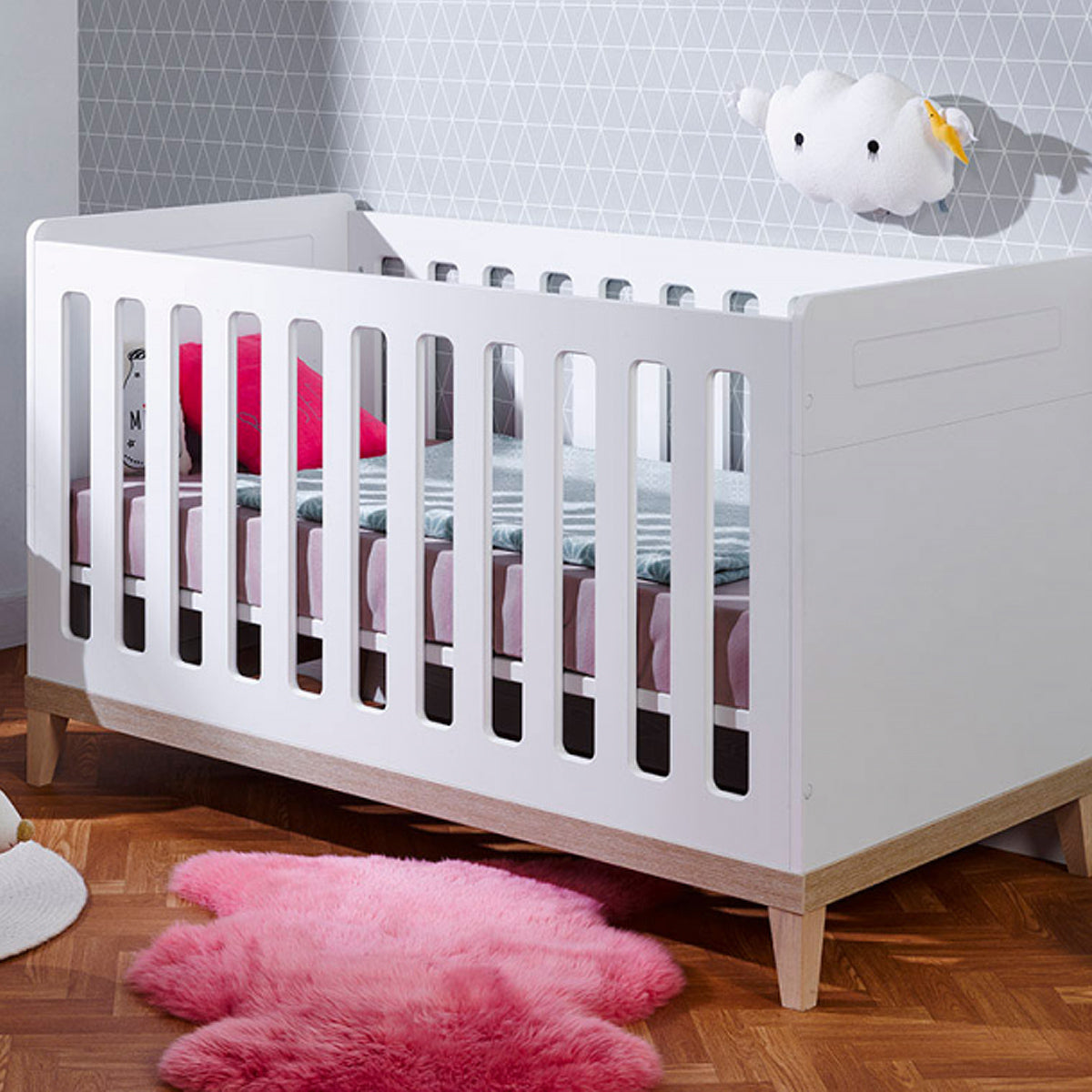 Lit bébé évolutif Bébé Provence Evidence Blanc Hêtre - vue 2