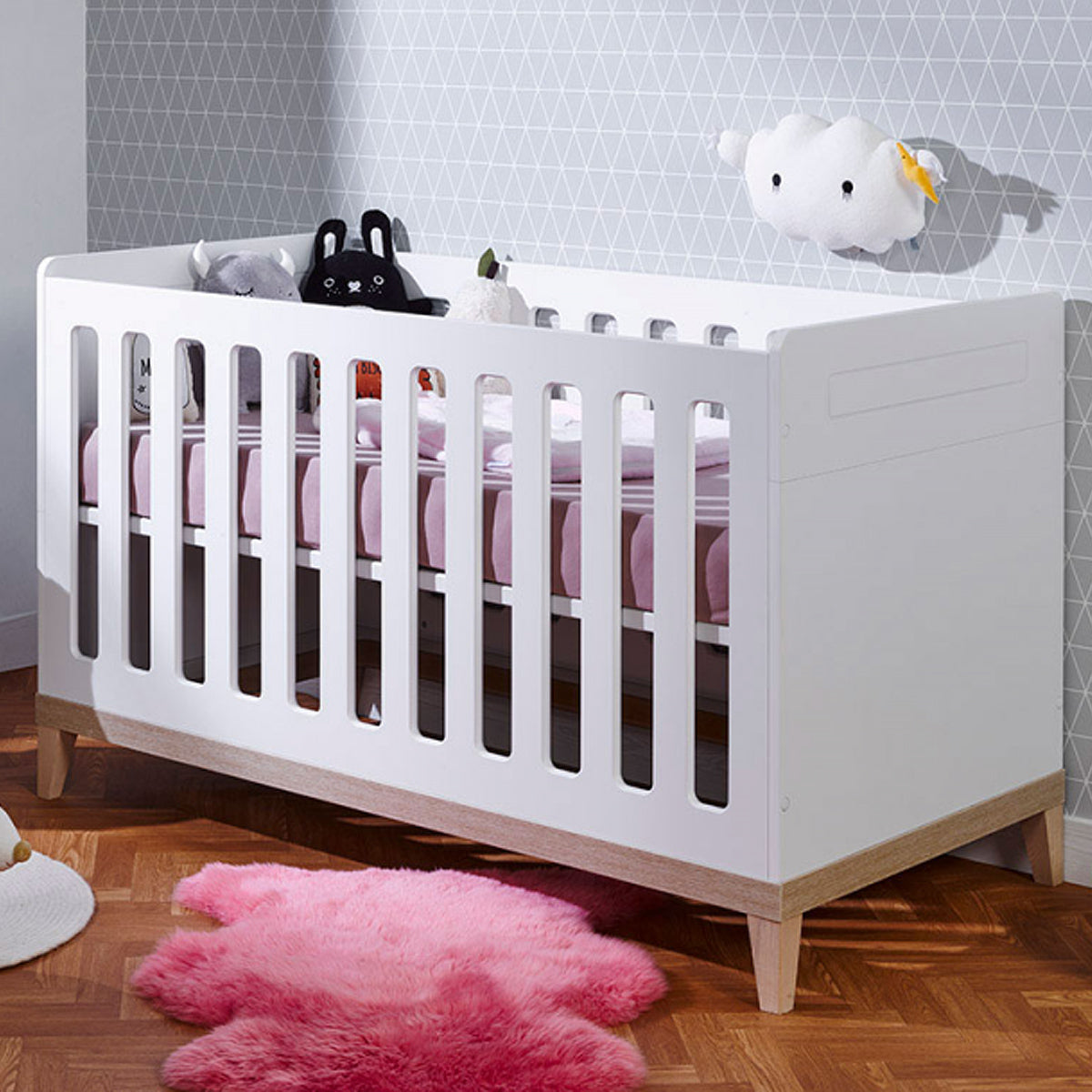 Lit bébé évolutif Bébé Provence Evidence Blanc Hêtre - vue 3