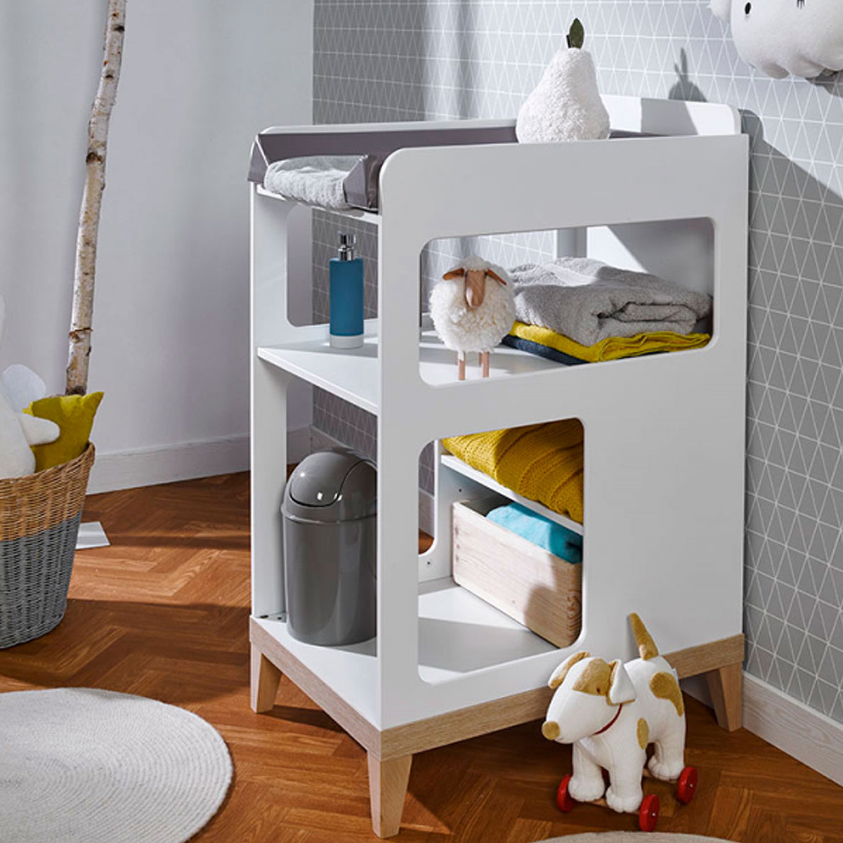 Table à langer Bébé Provence Evidence Blanc Hêtre - vue 2