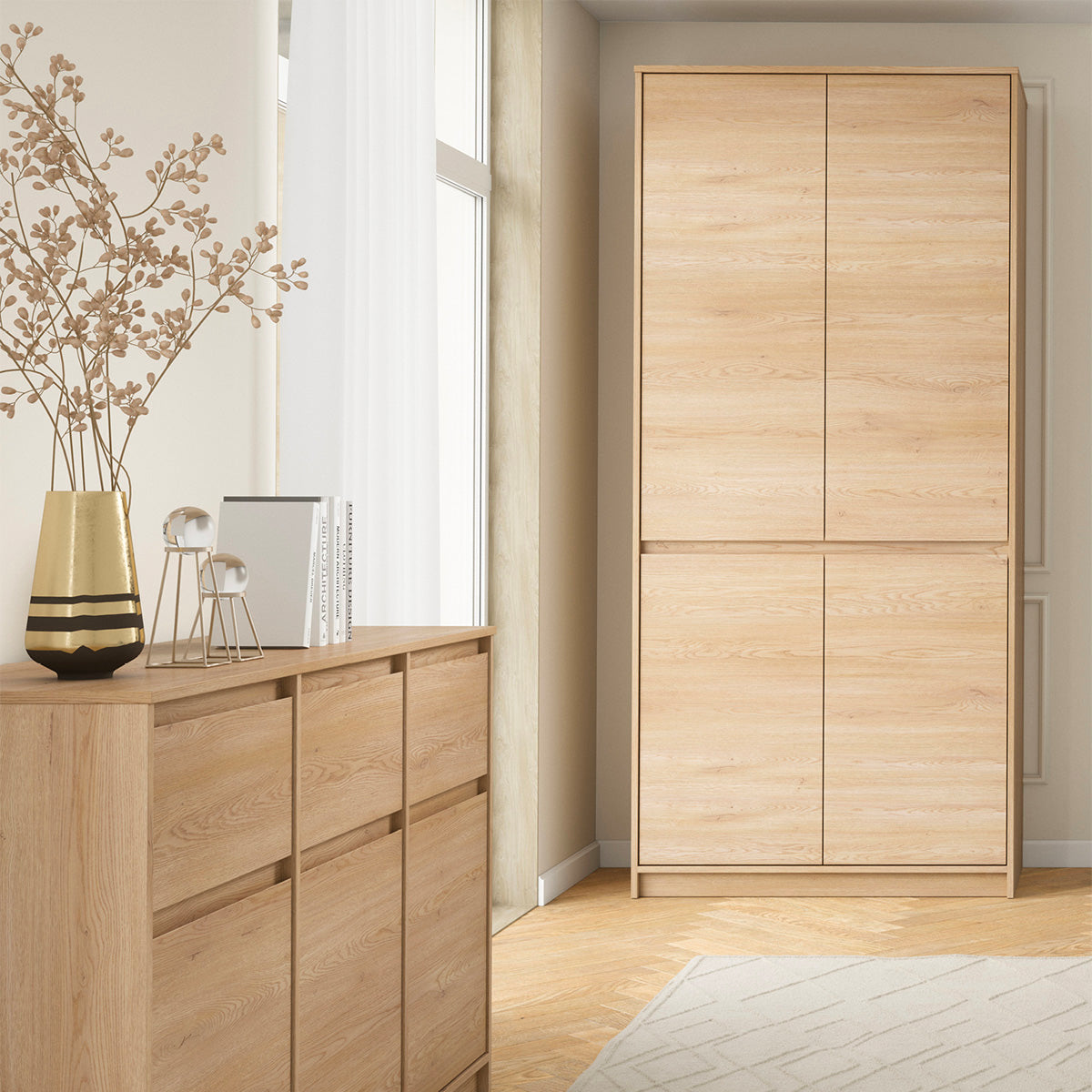 Armoire 4 portes Beck Bois - vue 4