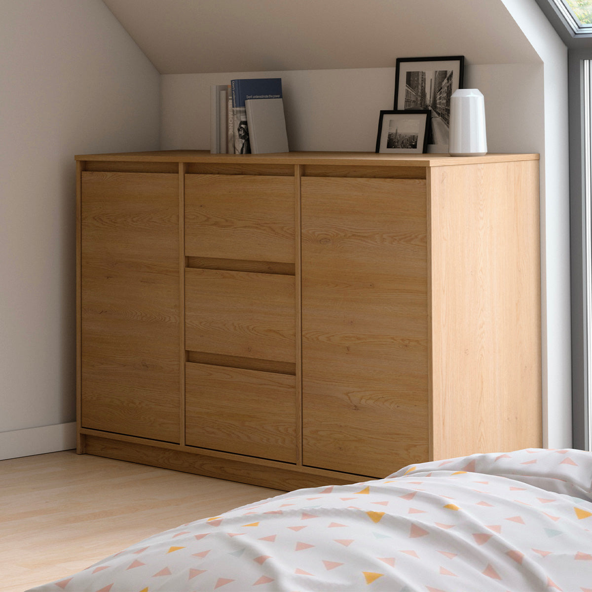 Buffet 2 portes 3 tiroirs Beck Bois - vue 2
