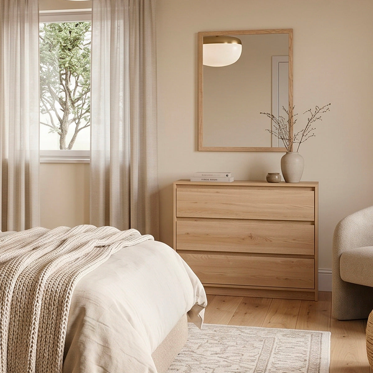 Commode 3 tiroirs Beck Bois - vue 2