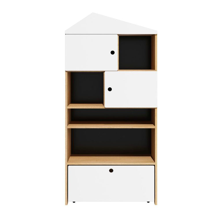 Bibliothèque maison Bellamy East Blanc et bois - vue 2