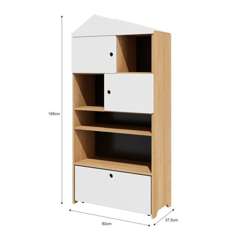 Bibliothèque maison Bellamy East Blanc et bois - vue 3