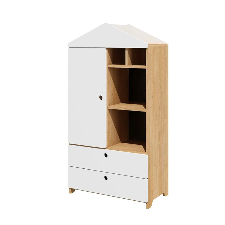 Bibliothèque maison Bellamy West Blanc et bois