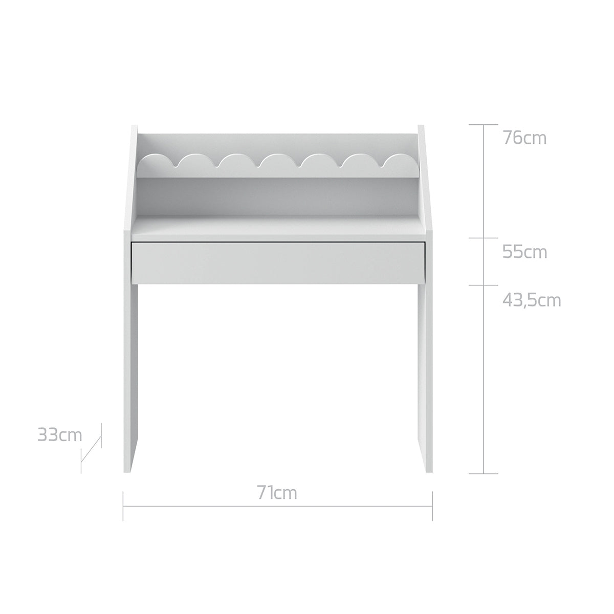 Bureau 1 tiroir Bellamy Book Nook Blanc - vue 5