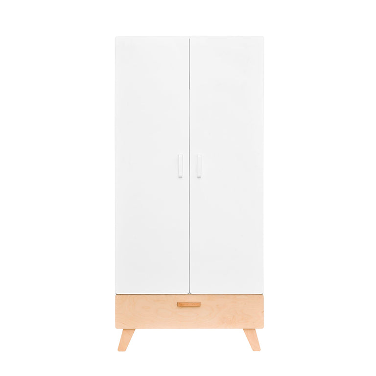 Armoire 2 portes 1 tiroir Bellamy Hoppa Blanc et bois - vue 2