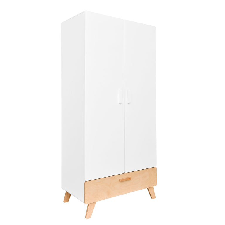 Lit évolutif 70x140 et armoire 2 portes Bellamy Hoppa Blanc et bois - vue 8