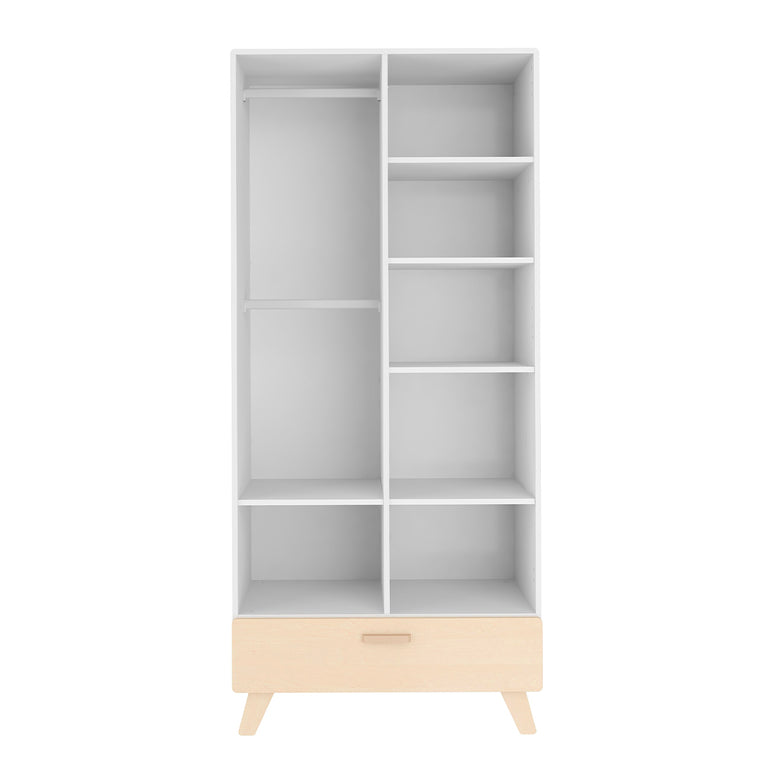 Lit évolutif 60x120 et armoire 2 portes Bellamy Hoppa Blanc et bois - vue 6