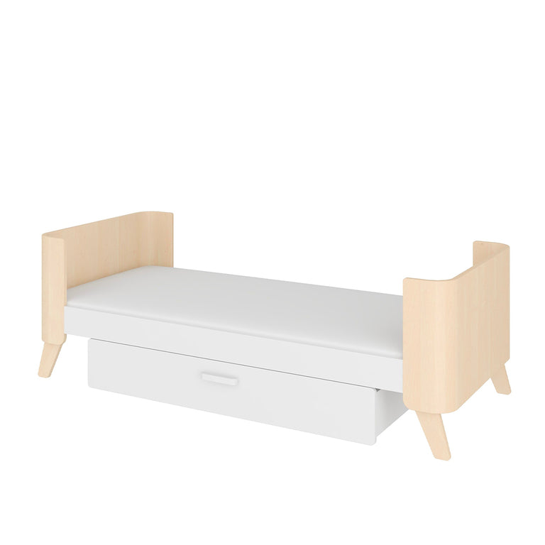 Lit évolutif 70x140 et commode 3 tiroirs Bellamy Hoppa Blanc et bois - vue 5