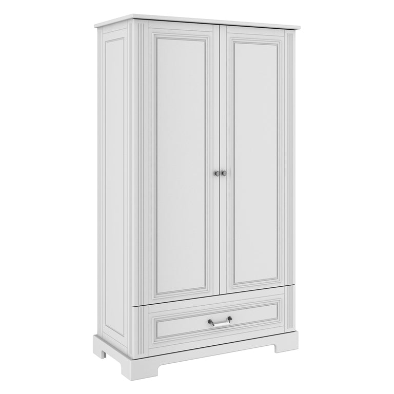 Commode 3 tiroirs et armoire 2 portes Bellamy Ines Blanc - vue 4
