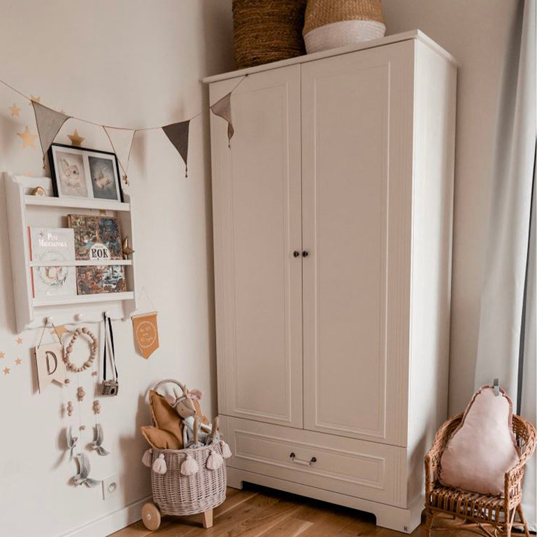 Armoire 2 portes 1 tiroir Bellamy Ines Blanc - vue 4