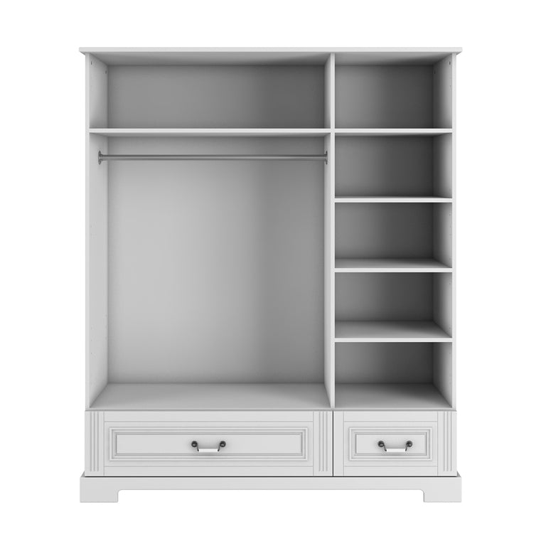Armoire 3 portes 2 tiroirs Bellamy Ines Blanc - vue 3