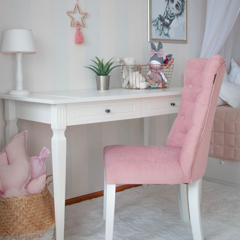 Bureau 2 tiroirs Bellamy Ines Blanc - vue 3