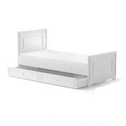 Lit 90x200 sommier et tiroir inclus Bellamy Ines Blanc