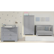 Chambre complète lit bébé 60x120 commode à langer et armoire 2 portes Bellamy Ines Gris