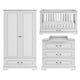 Chambre complète lit évolutif 70x140 commode à langer et armoire 2 portes Bellamy Ines Blanc