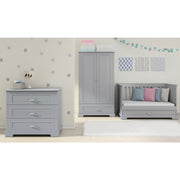 Chambre complète lit évolutif 70x140 commode à langer et armoire 2 portes Bellamy Ines Gris
