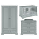 Chambre complète lit évolutif 70x140 commode à langer et armoire 2 portes Bellamy Ines Gris