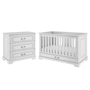 Lit évolutif 70x140 et commode 3 tiroirs Bellamy Ines Blanc