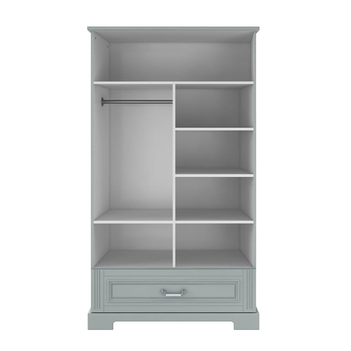 Armoire 2 portes 1 tiroir Bellamy Ines Gris - vue 3