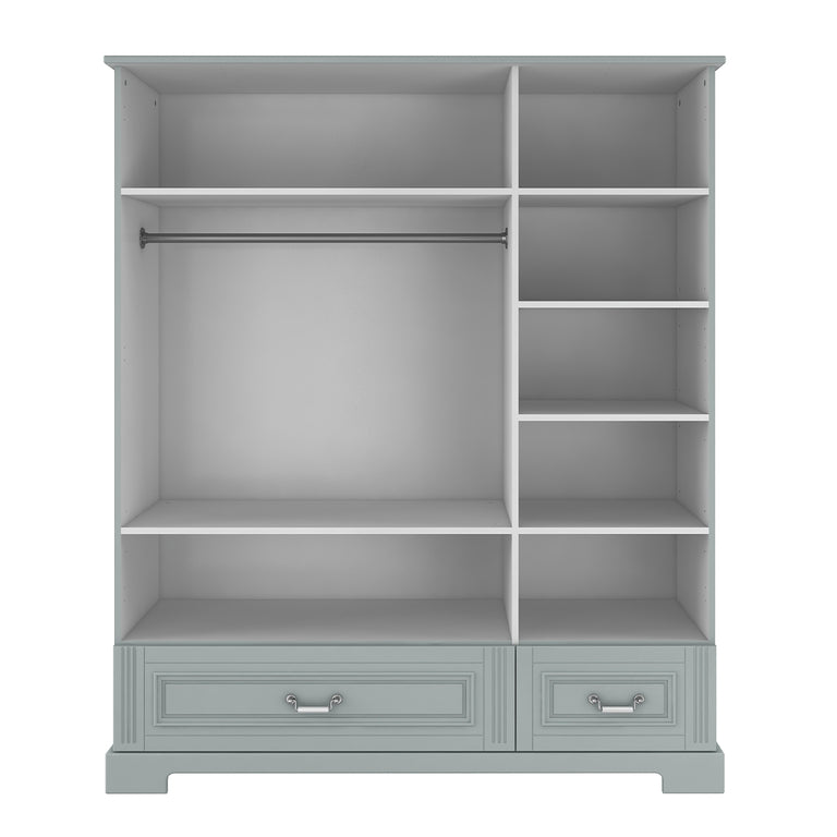 Armoire 3 portes 2 tiroirs Bellamy Ines Gris - vue 3
