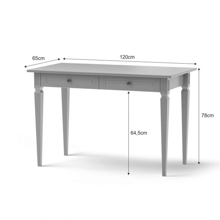 Bureau 2 tiroirs Bellamy Ines Gris - vue 2