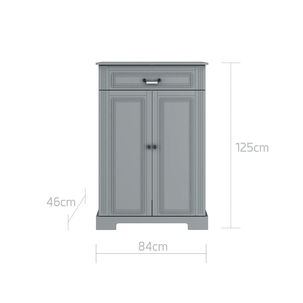 Chiffonnier 2 portes Bellamy Ines - Gris - vue 5