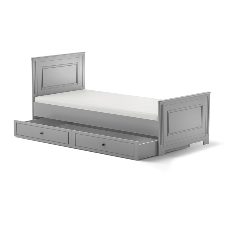 Lit 90x200 sommier et tiroir inclus Bellamy Ines Gris