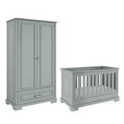 Lit bébé 60x120 et armoire 2 portes Bellamy Ines Gris