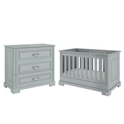 Lit bébé 60x120 et commode 3 tiroirs Bellamy Ines Gris