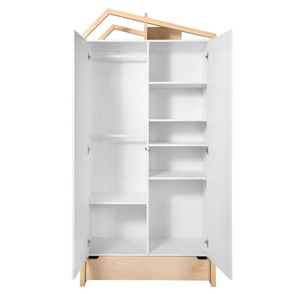 Lit évolutif 70x140 et armoire 2 portes Bellamy Juliette Blanc et bois - vue 4