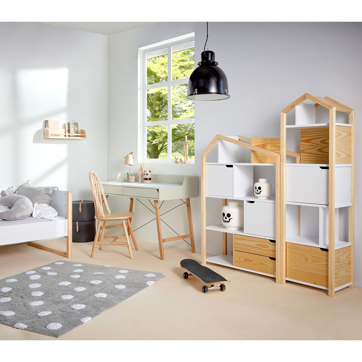 Bibliothèque maison Bellamy Joey Bois et blanc - vue 4